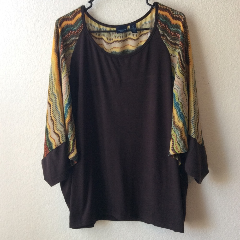 NWOT Westbound Woman brown Blouse Size 3X #193